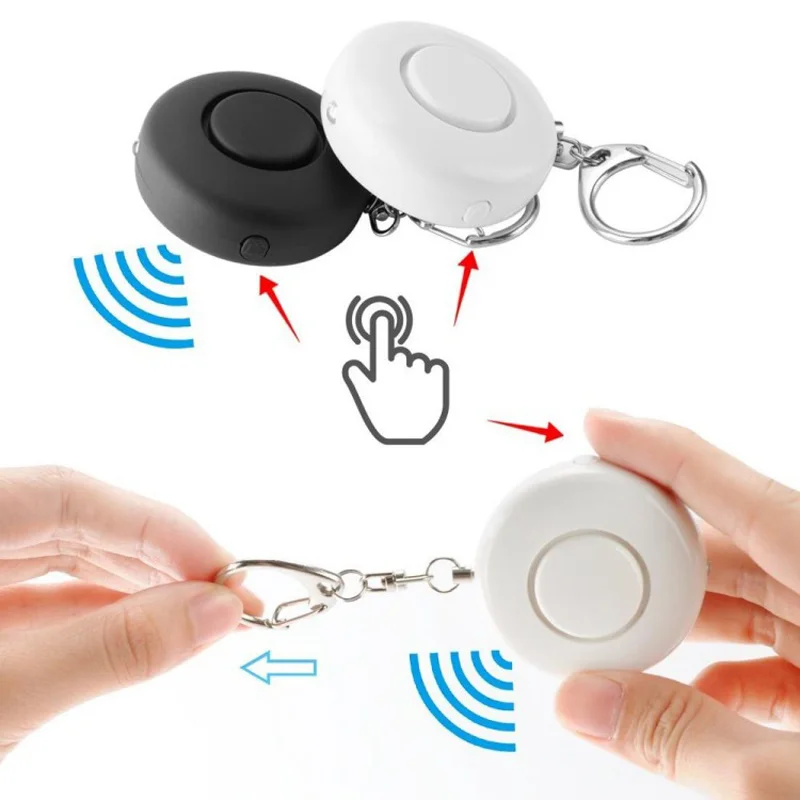 130db Llarge Decibel Circular Personal Alarm with Light Female Travel Alone Self-defense Emergency Rescue Device