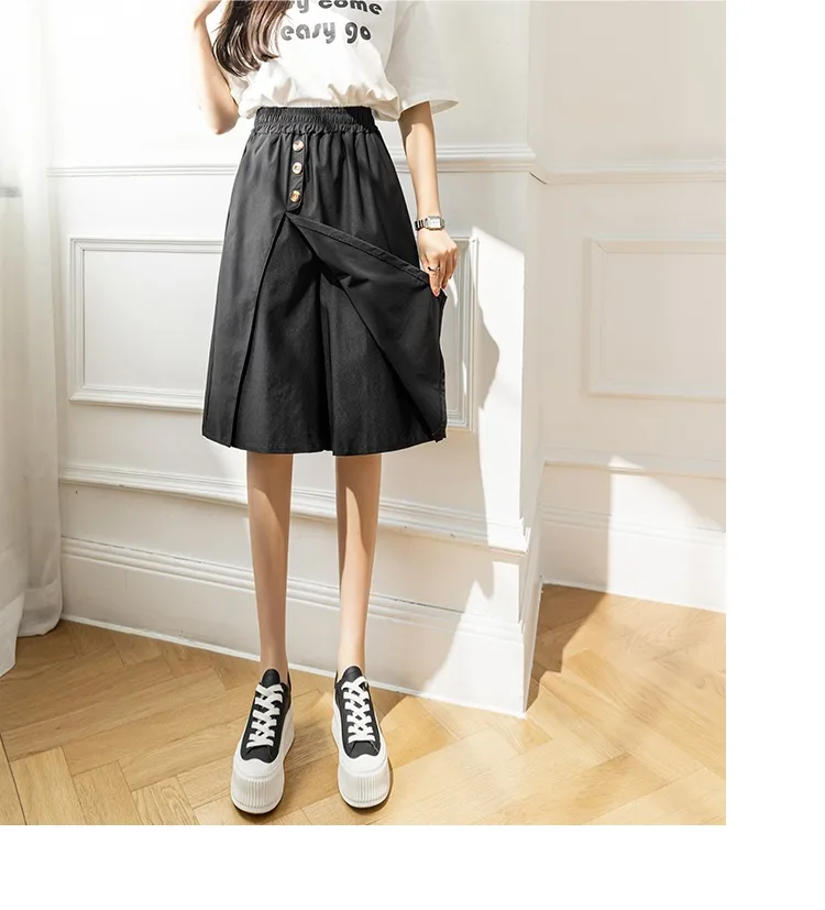 Wide-Legged Culottes Junior High School Students Summer Thin Loose Fashion Thin Casual Trousers Five-Point Shorts cute skirts