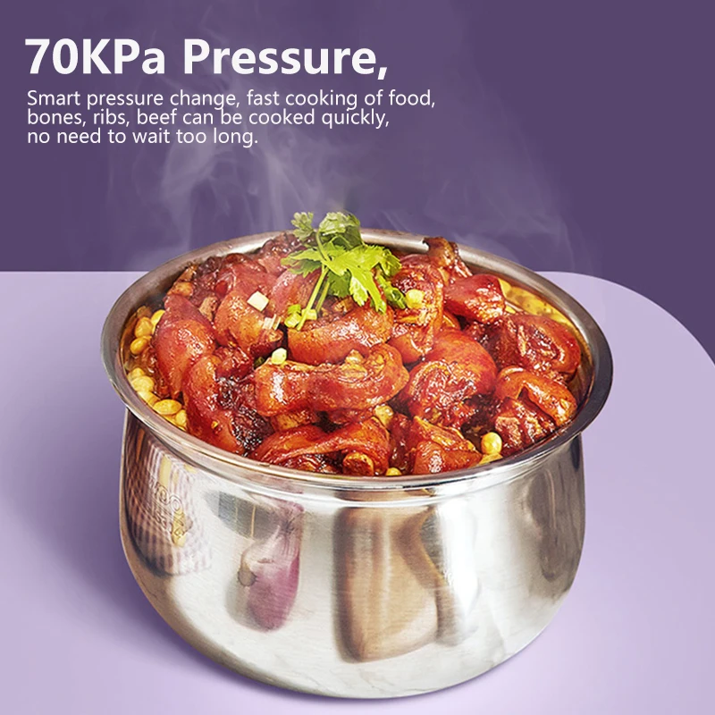 DAEWOO Electric Pressure Cooker 4L Household Rice Cooker With 2 Liners 12H Appointment Multifunctional For Home 70Kpa
