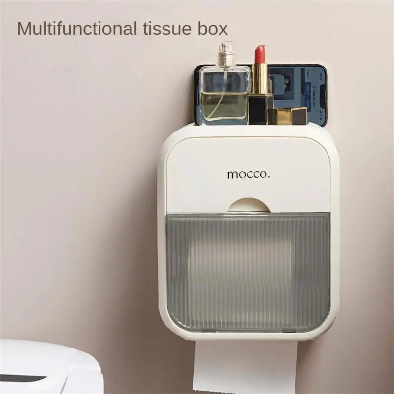 

Drill-free Installation Toilet Paper Box Super Load-bearing Creative Waterproof Paper Towel Holder Easy Installation Smooth Draw