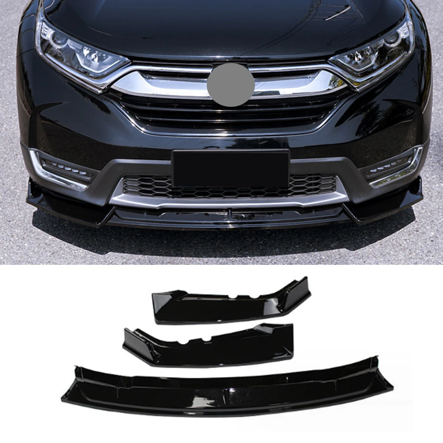 

Front Bumper Lip Spoiler For Honda CRV 2017 2018 2019 2020 Accessories Body Kits Cover Gloss Black