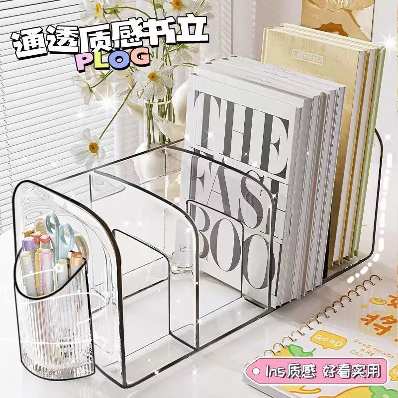Transparent Fashion Magazine Storage And Organization Shelf Desktop Bookshelf Dust-Proof Storage Book Box For Writer And Student