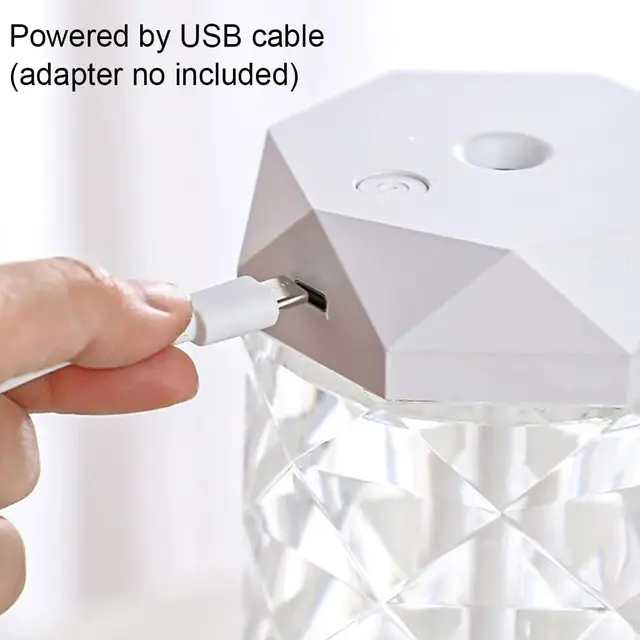 USB Desktop Crystal Humidifier 400/1000ml with 7 Colors LED Night Light, Suitable for Home, Office, Desk, Bedroom 3