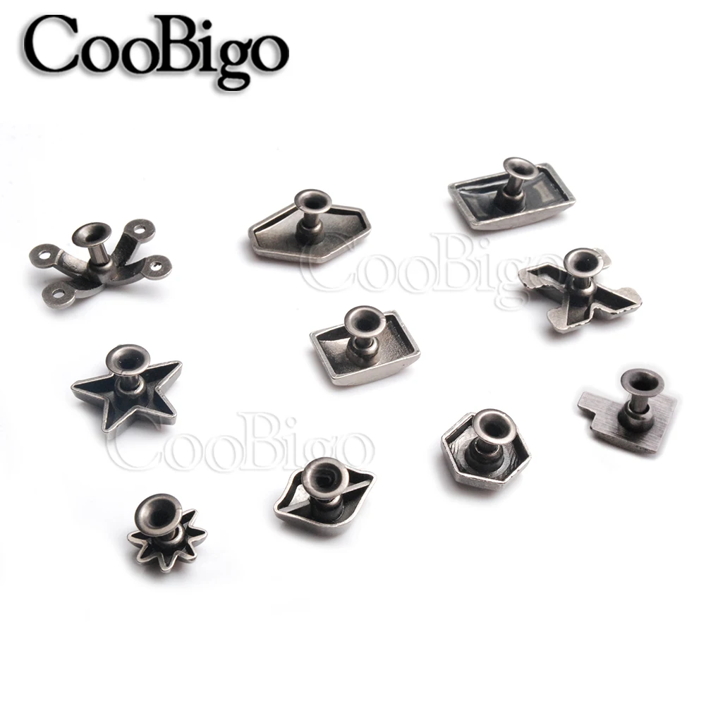 Metal Rivets Studs DIY Craft Accessories for Leather Clothes Bag Belt Shoes 5Sets