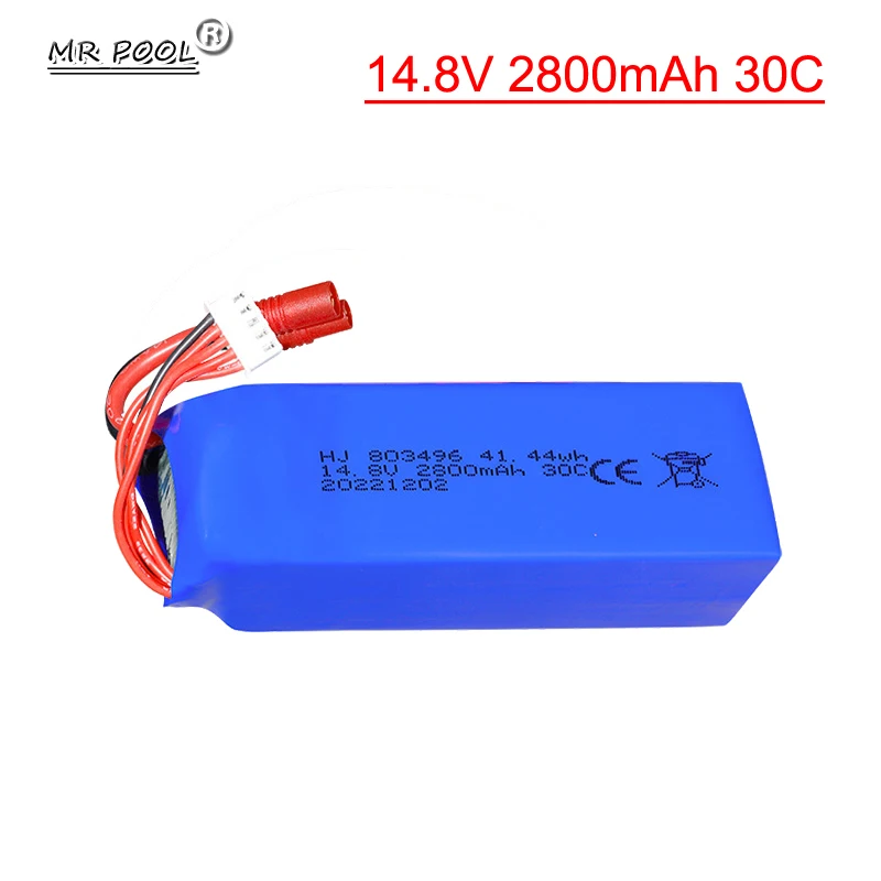 

Аккумулятор Lipo 14,8 в 2800 мА/ч для радиоуправляемой модели 30C 803496 с банановым штекером для радиоуправляемой лодки вертолета самолетов автомобиля квадрокоптера FT010 FT011