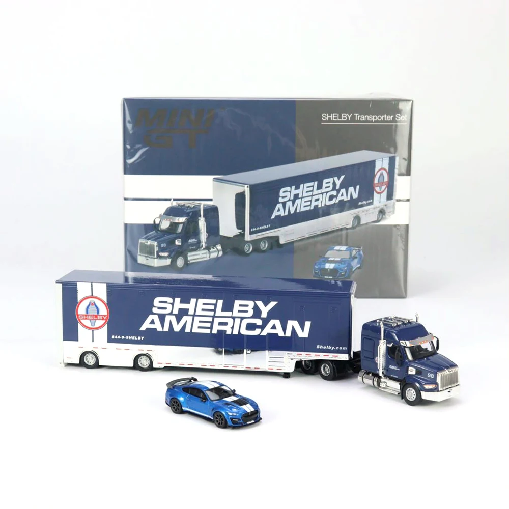 

MGT 1:64 Ford Trailer with Container＋Shelby GT500 SE Broad Body MGTS0005 Car Model Boy Toy Model Die Cast