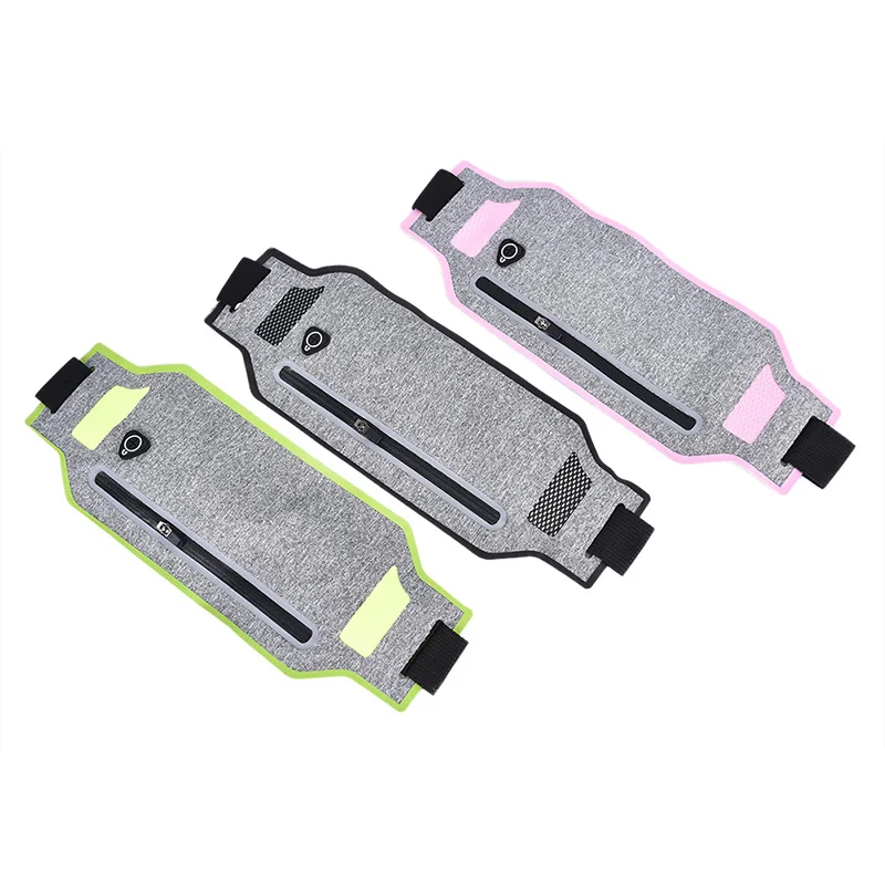 Ultra-thin Waist Pouch Wallet Belt Bags Fashion Running Sport Bum Bag Pack Travel Belly Waist Money Belt Zip Hiking Pouch 1PC