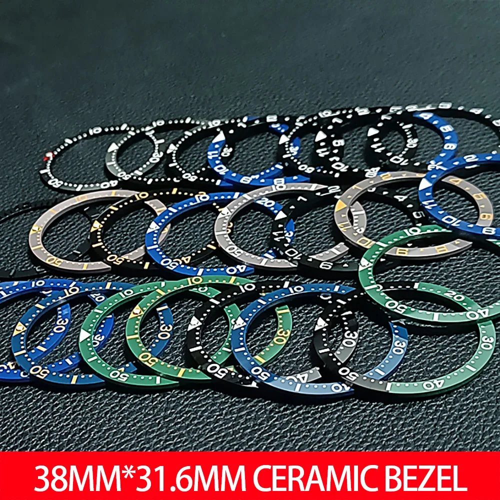 Inserto Per Lunetta In Ceramica Piatta 38Mm * 31.6Mm Orologio Skx007 Skx009 Parti Di Ricambio Per Orologi Accessori Luminosi
