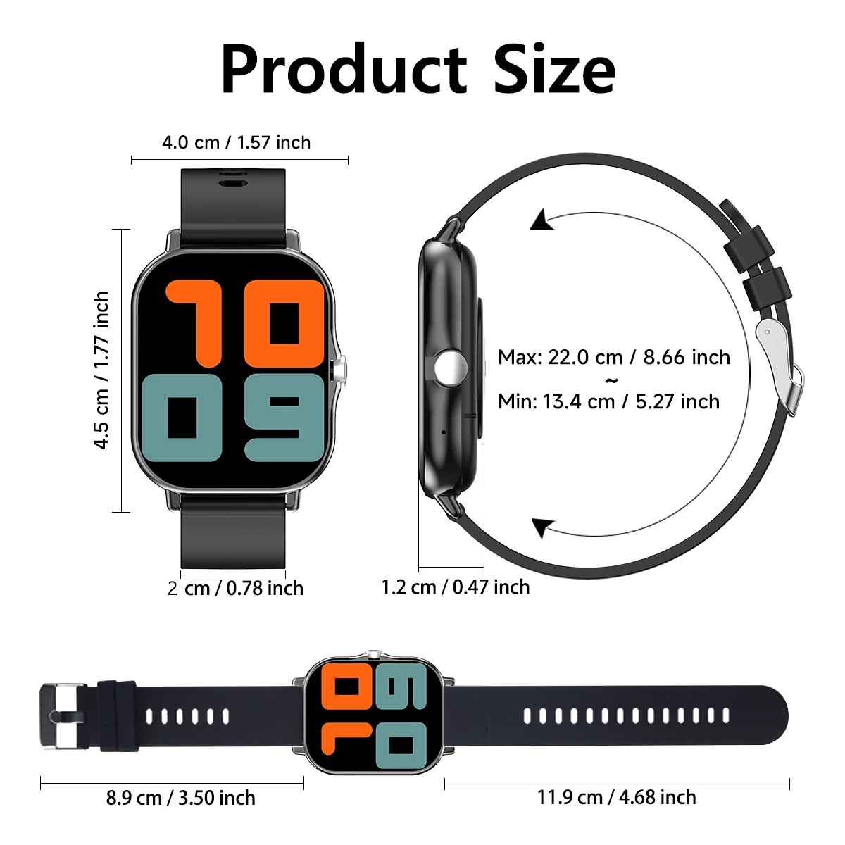 2025 New Square Sport Smartwatch for Android/IOS Heart Rate/Sleep Monitor Fitness Tracker BT Call Smart Watch For Men Women Gift 6