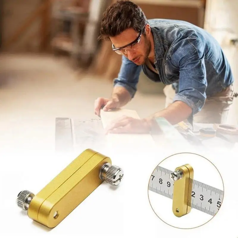 Steel Ruler Positioning Aluminum Alloy Block Woodworking Scribe Drawing Mark Line Gauge Carpenter DIY Measuring Carpenter Tools