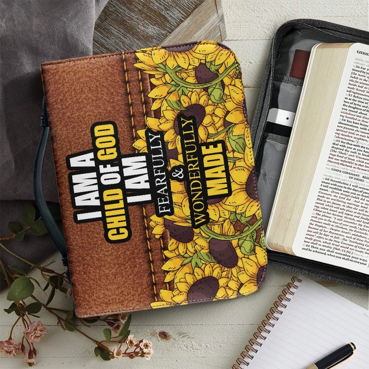 

New Handbags Sunflower Leather Letter Leisure Multiple Slot Zip Luxury Designer Bible Pack Custom Name Design Cумка женская 2023