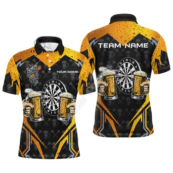 Nome personalizzato freccette Camo Vintage Flame Graffiti Tattoo Multicolor 3dprint Harajuku estate divertente maniche corte Polo Jersey camicie M