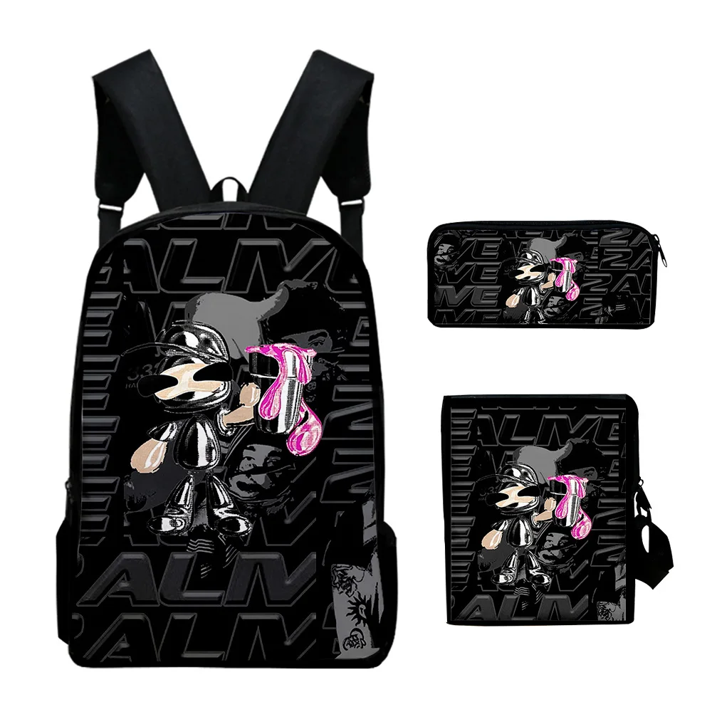 Popular Fashion Rapper Yeat 3D Print 3pcs/Set pupil School Bags Laptop Daypack Backpack Inclined shoulder bag Pencil Case
