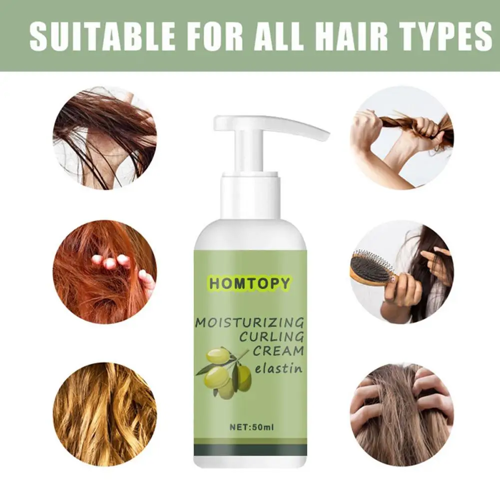 Description Picture 4 of itemHair Volumizing Cream Hair Conditioner 50ml Volume Lift Styling Mousse Curly Hair Elastin Curl Defining Cream for Wavy Hairs