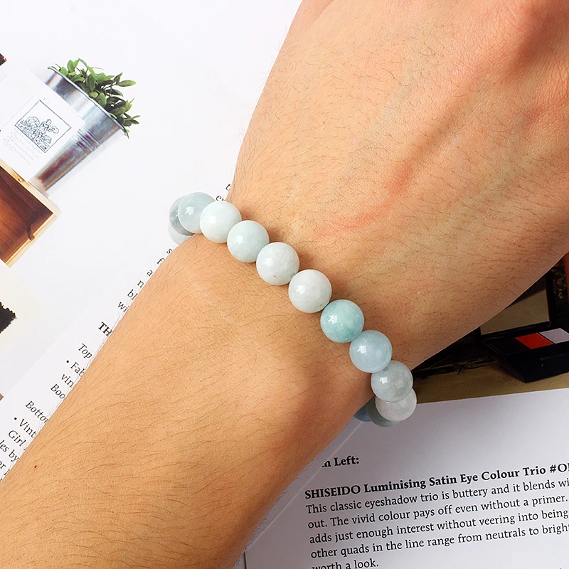 Energy Aquamarine Crystal Bracelets 5A Quality Reiki Quartz Moisturize the Skin Bracelets for Women Healing Repair Skin Jewelry - Image 2