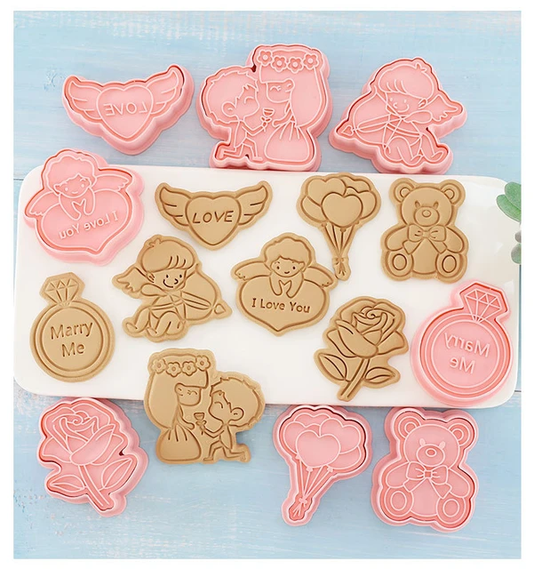 Heart Shaped Cookie Cutters Near  Love Plastic Cookie Cutters 3d - 4pcs  Valentine's - Aliexpress