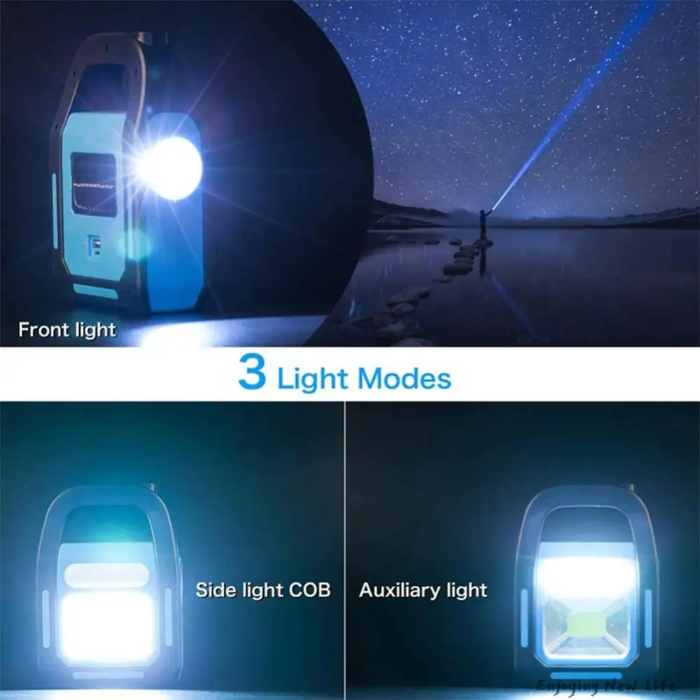 Description Picture 6 of itemCOB LED Work Lamp Solar USB Rechargeable IPX4 Waterproof Emergency Spotlight 3 Light Modes for Emergencies Power Failure Travel