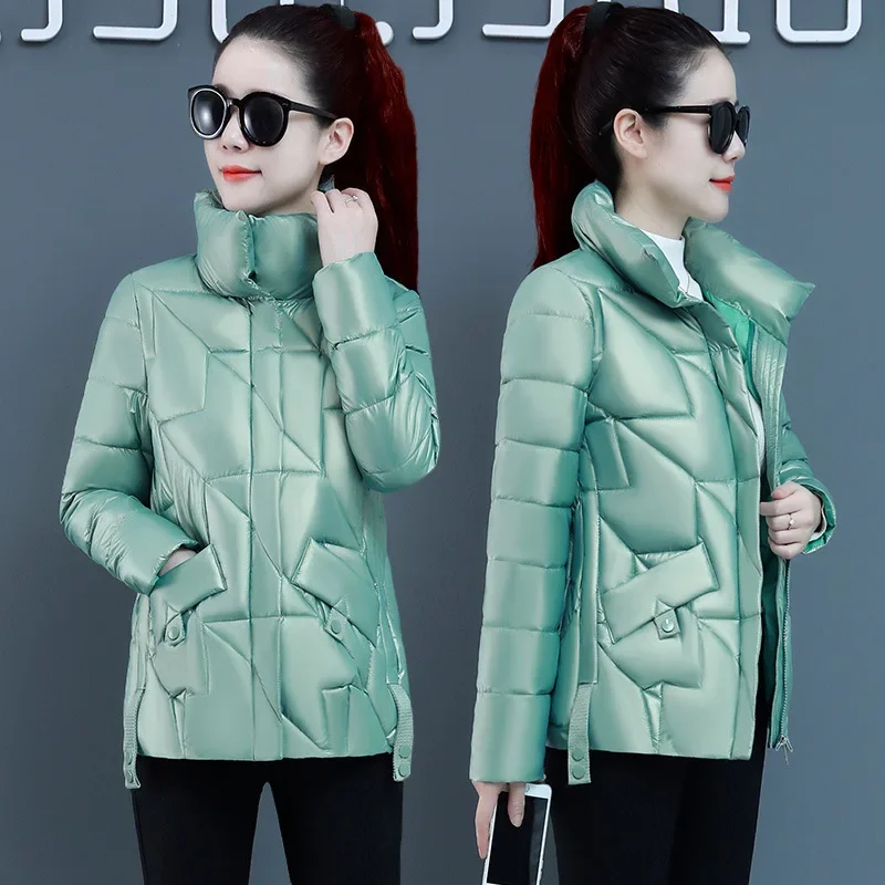 

Winter Jacket Women 2023 New Warm Thick Solid Short Style Cotton padded Parkas Coat Turn Down stand Collar Winter Clothes Women