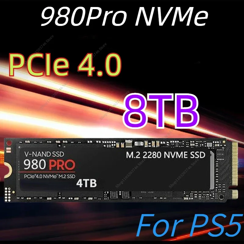 

2024 New SSD M.2 2280 980 PRO 1TB 2TB 4TB 8TB Internal Solid State Drives PCIe Gen 4.0 x 4 NVMe for Desktop Gaming PC PS5 Laptop
