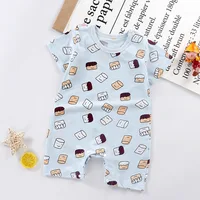 Summer 3-24 Months Baby Boys Girls Romper Infant Jumpsuit Cartoon Short-sleeved Climbing Pajamas Cotton Toddler Clothes 5