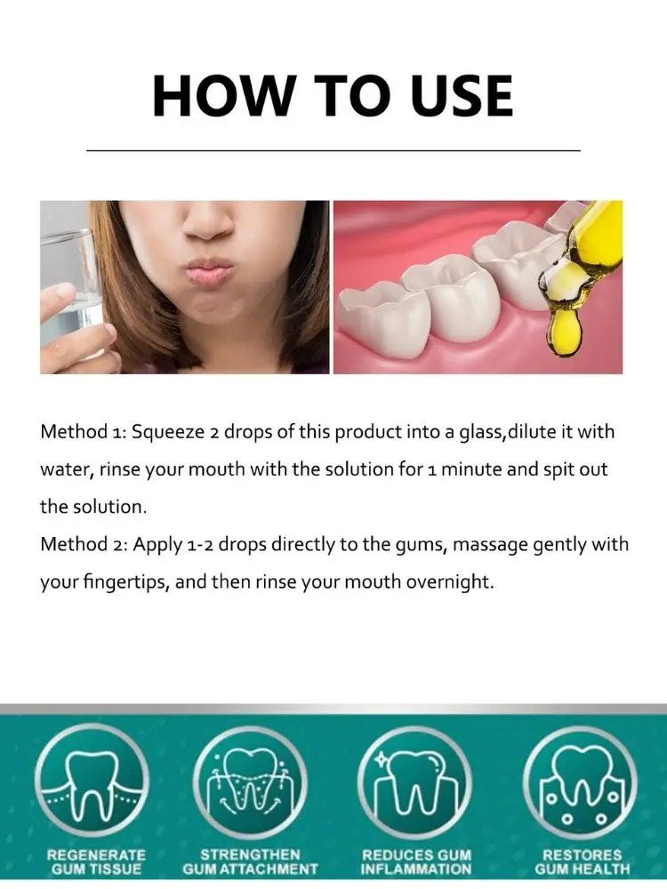 Rapid Repair Gums Serum Effectively Relieve Tooth Allergy Dental Caries Tooth Cleaning Toothpaste Relieve Damage Drops gum repair drops teeth health product