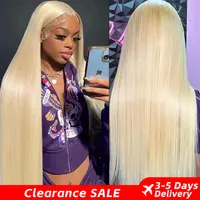 Blonde 613 13x6 Lace Frontal Wigs HD 613 Lace Front Human Hair Wigs For Women Pre pucked Straight Human Hair Wigs Can Be Dyed 1