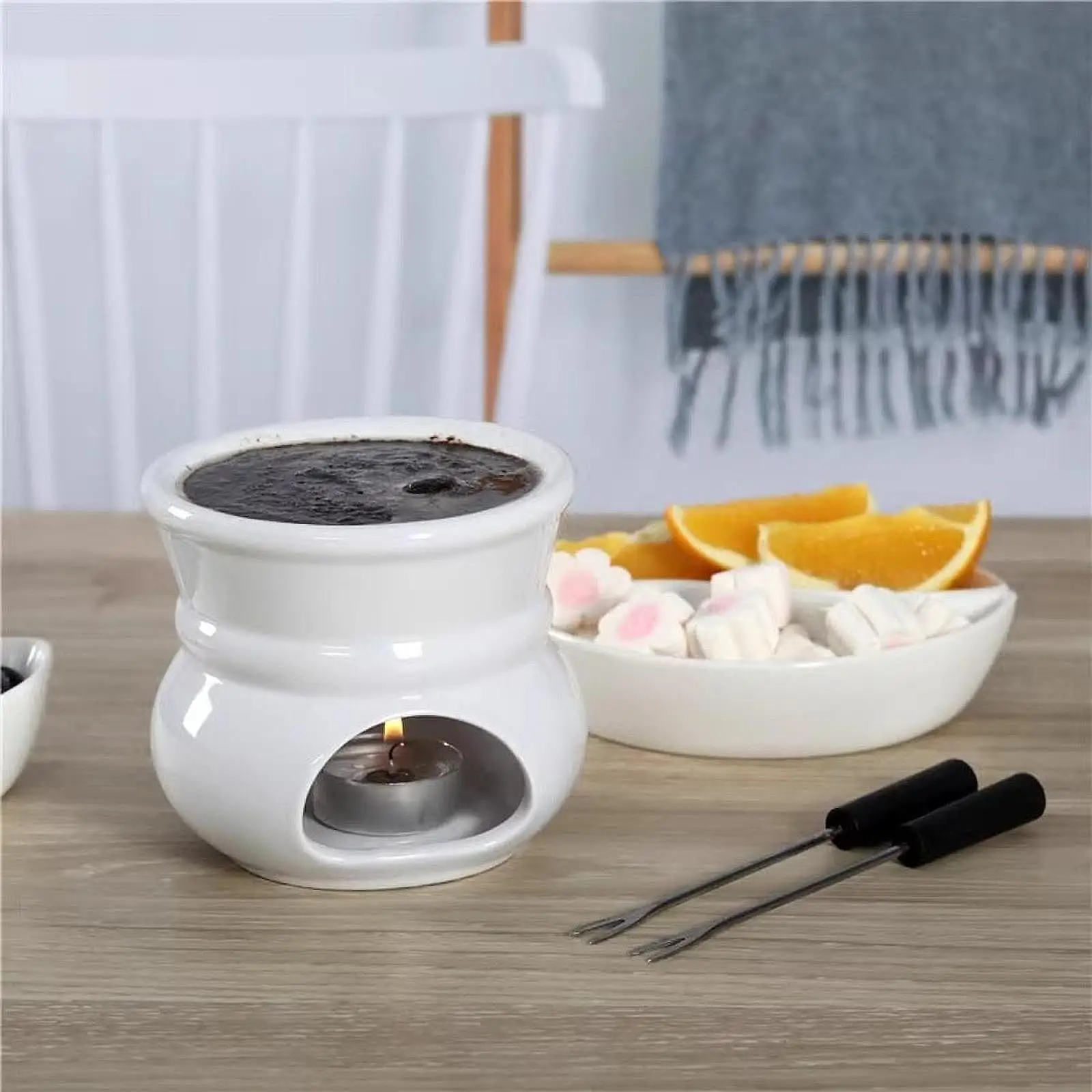 DIY Chocolate Fondue Set Candy Hot Pot for Cheese Butter Warmer Anniversary