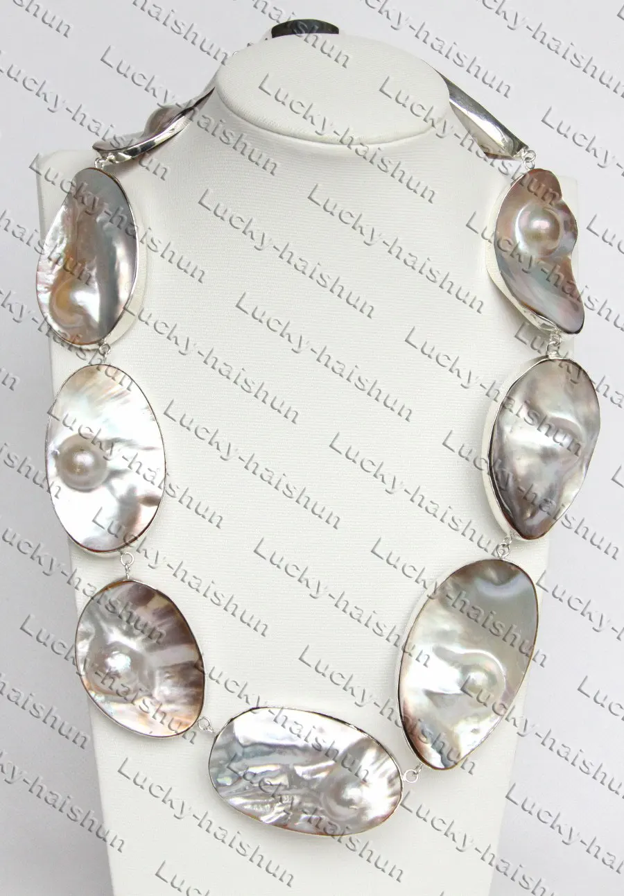 

ONLY 24" 60cm 100% WHITE SOUTH SEA MABE PEARL NECKLACE C453 Goth Gothic Necklaces For Women