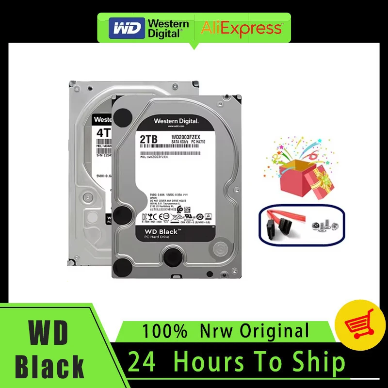 Western Digital WD Black 4TB 6TB 8TB 1TB 2TB 3.5'' Gaming Hard Drive SATA3 HDD Device 7200RPM 6Gb/s HDD Original external hard drive internal hard drive hard drive