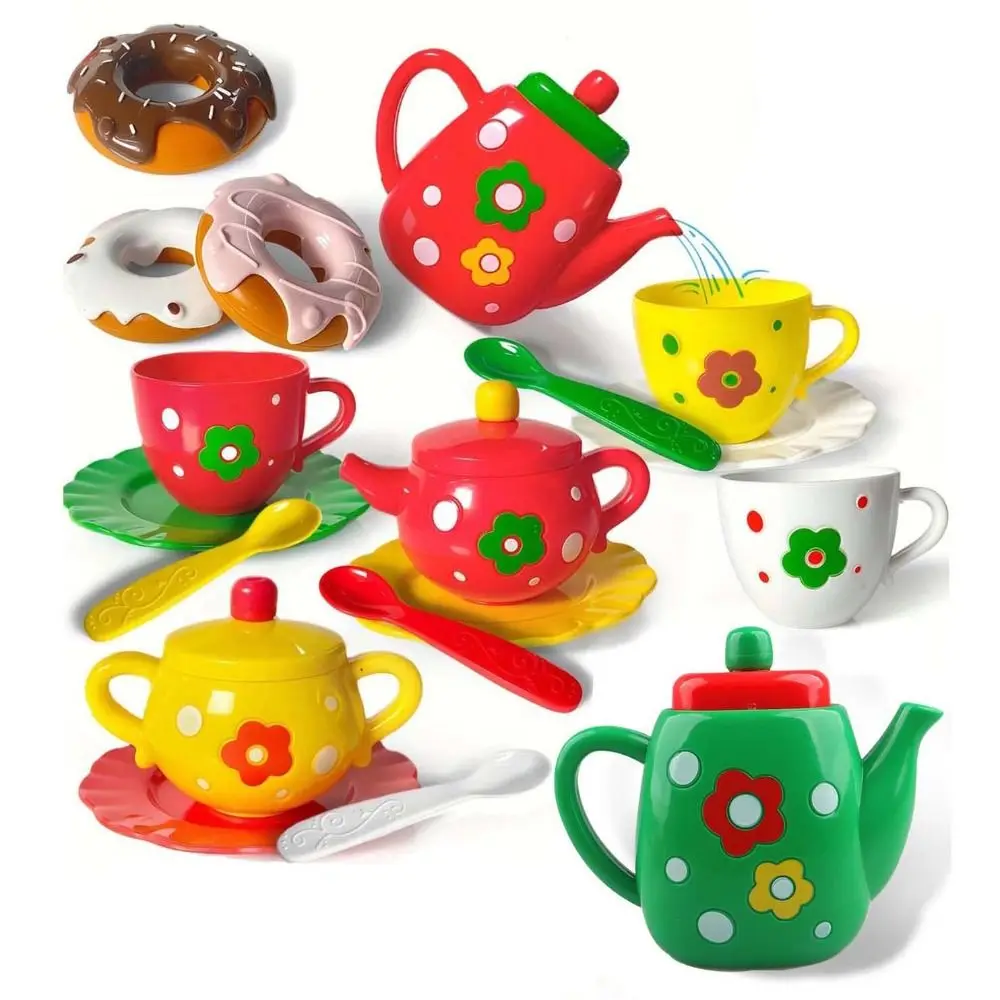 Afternoon Tea Set for Girls Cake Dessert Playhouse Kitchen Toys Kids Christmas New Year Gifts Kettle Cookies Simulation Food