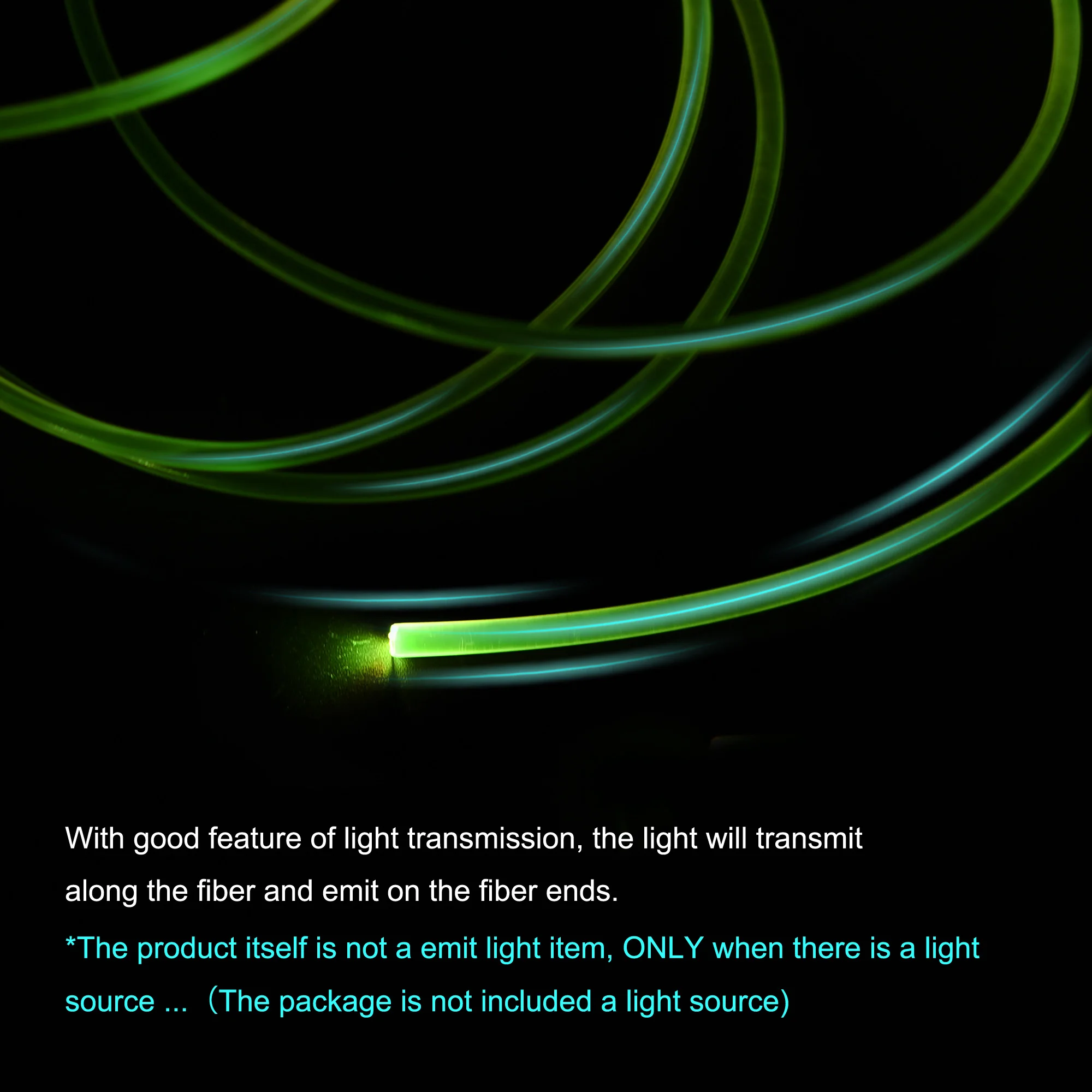 1.5/2/2.5/3/4/5/6mm x 3Meter PMMA Side Glow Fiber Optic Cable Side Glow LED Optic Fiber Cable for LED Light Guide in Home Hotel