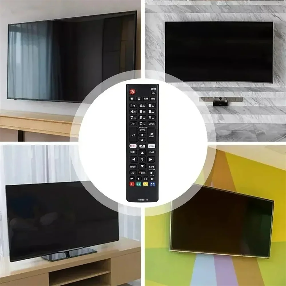 AKB75095308 LG TV Remote Control Replacement Black Universal D-Pad Learning IR Remote Control for LG Electronics