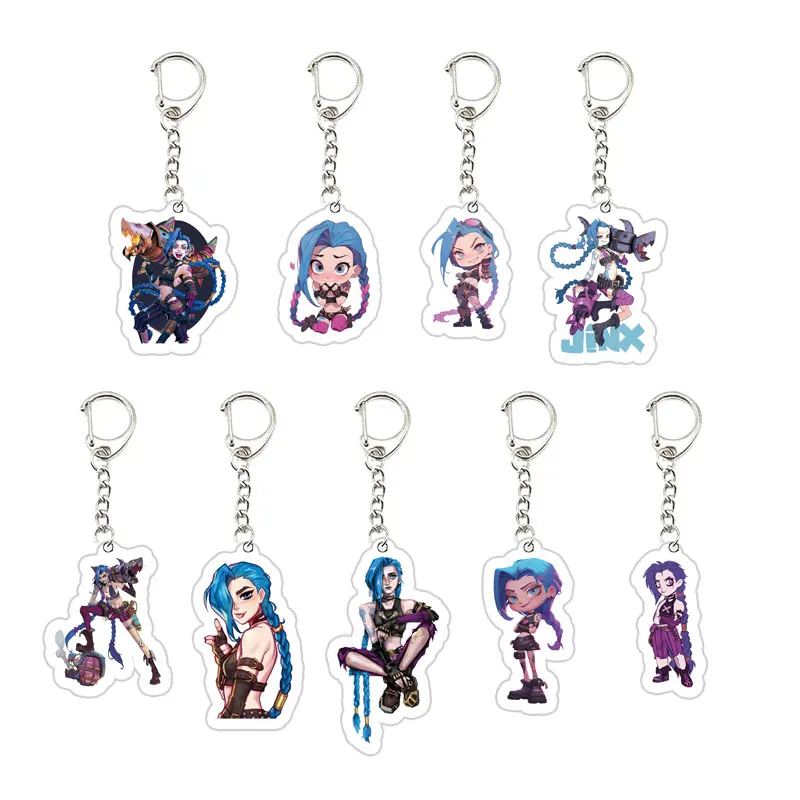 Acrylic Jinx Arcane Keychain KeyRing for Accessories Bag