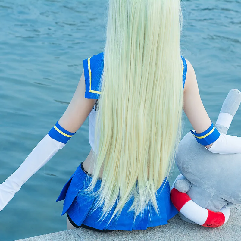 Фото Аниме Kantai Collection kanклей Fleet Girls Kanmusu Shimakaze косплей костюм матроса костюм для женщин сексуальное летнее платье полный комплект №4