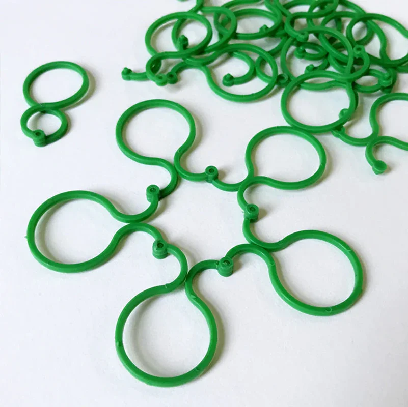 

100Pcs Plastic Figure 8 Shape Plant Clips Reusable Garden Plant Holder Garden Buckle Protection Grafting Fixing Tool Accessories