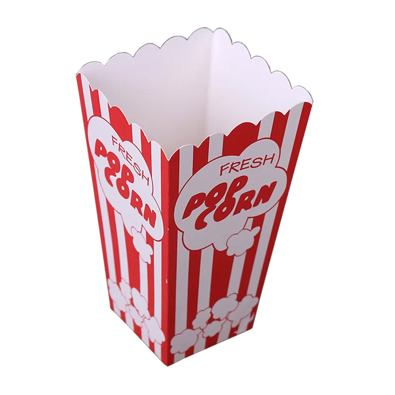 Cubos de palomitas de maíz de 64 onzas, recipientes desechables para  palomitas de maíz (25 unidades), tazas grandes, cubo de cartón para noche  de cine