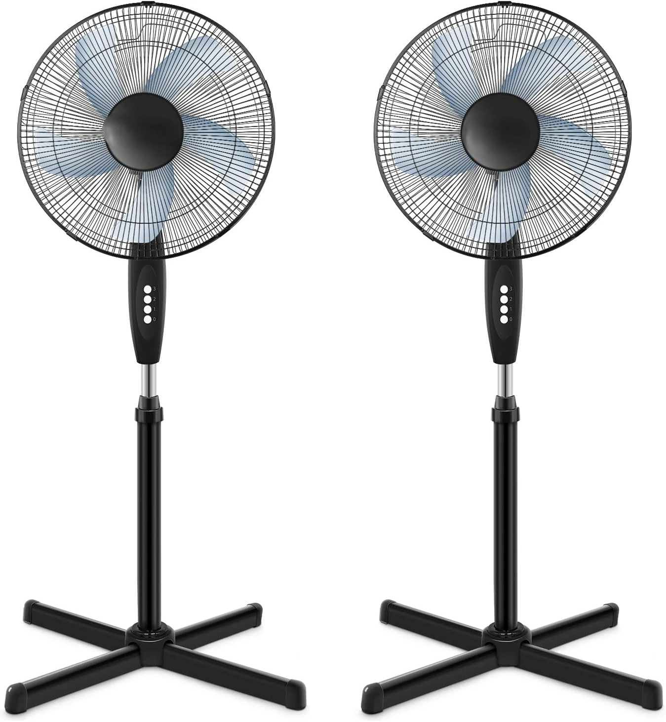 

16\u2033 3 Adjustable Speed Pedestal Stand Fan for Indoor, Bedroom, Living Room, Home Office & College Dorm Use, Black, Styl Ele