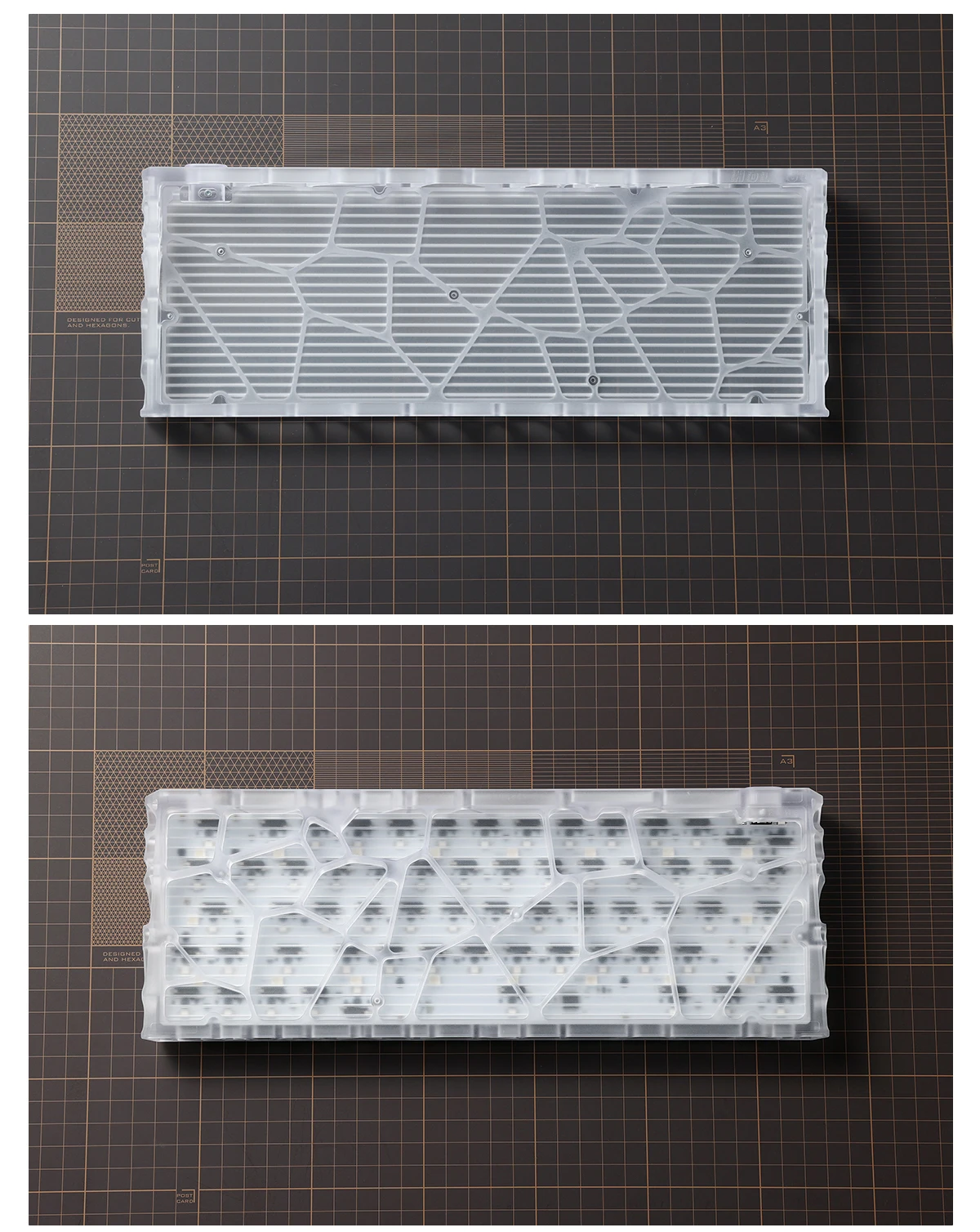 Holy60 透明 PC 中空フロスト底プレートカスタマイズされた