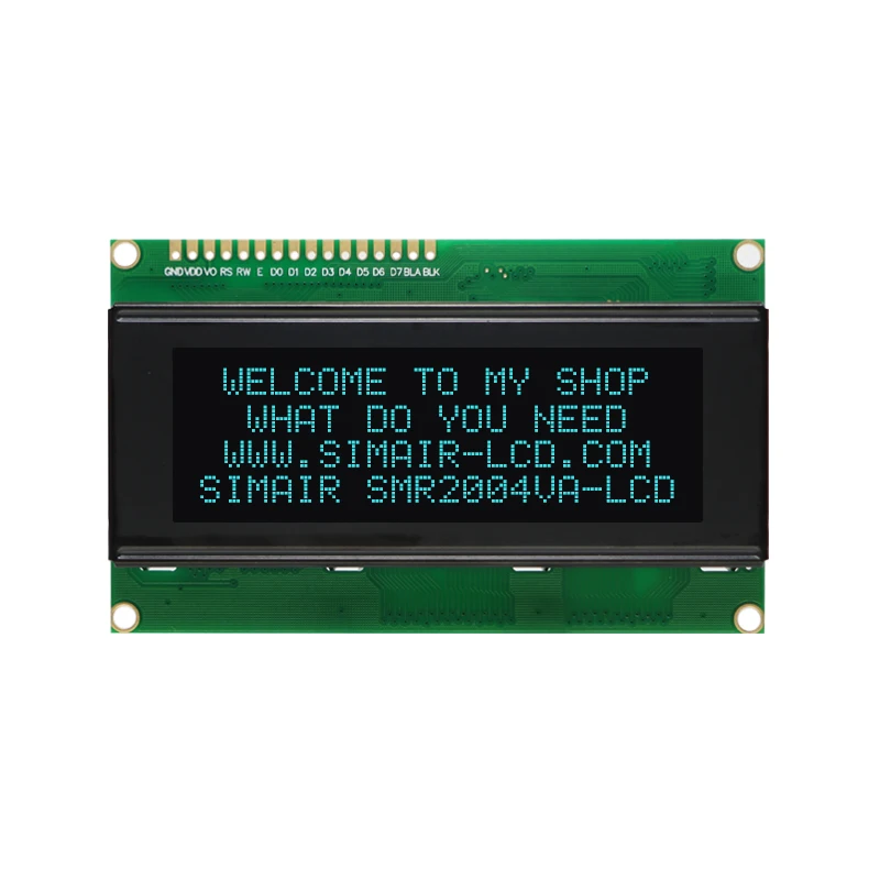 5V 2004 20X4 LCD Module VA HD44780 ST7066 Parallel Port 2004A 4x20 Characters Display White Fonts on Black Background