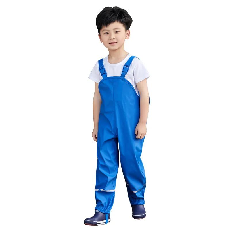 2-8Y Regenhose Kleinkind Kinder Regen Overall Blau Rosa Baby Junge Mädchen Wasserdichte Overall Hose Outdoor Sport Kinder Regenmantel – Detail 11