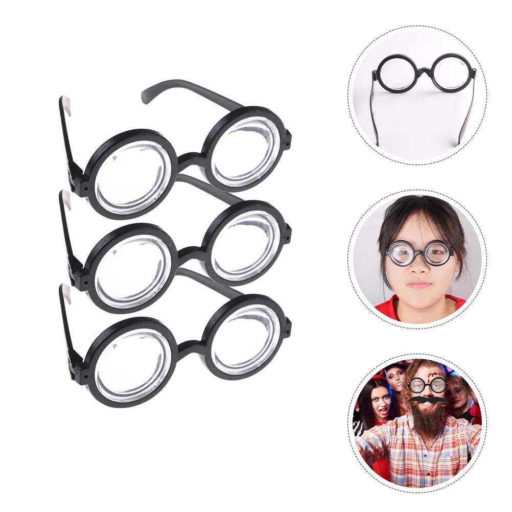 

3 Pcs Decorations Halloween Carnival Nerd Glasses Miss The Gift Funny for Adults Plastic Photo Booth Props