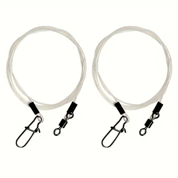 12PCS Fluorocarbon Fishing Leaders,Equipped with High-Speed 360° Rotating Swivels Saltwater & Freshwater Fishing for Pike Bass