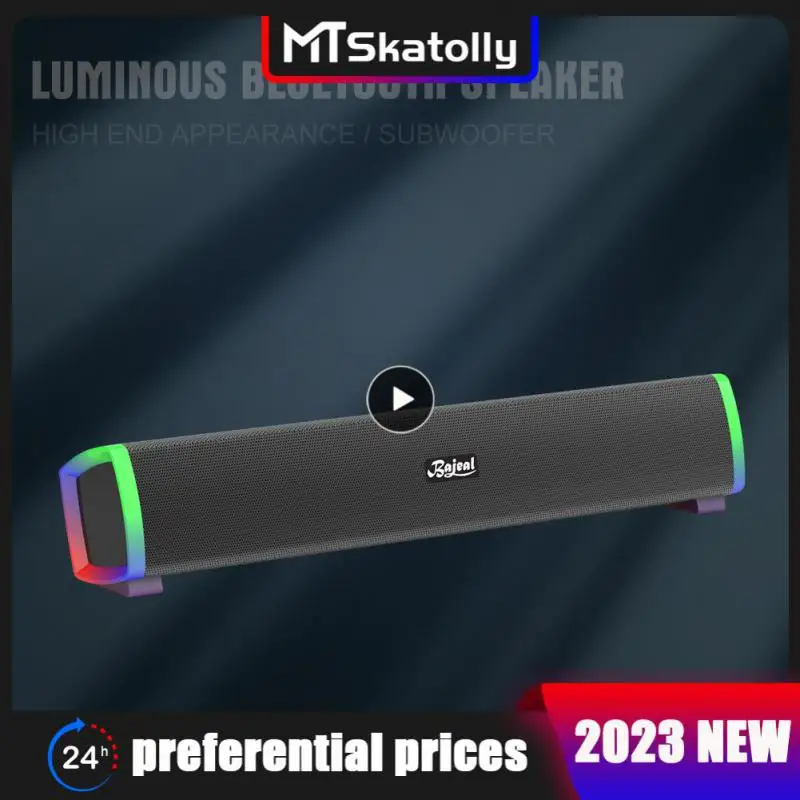 Mini Altoparlante Soundbar Lungo 1500Mah Usb Alimentato Usb Ricaricabile Led Luce Ambientale Per Home Party Bar Rgb Speaker Bar