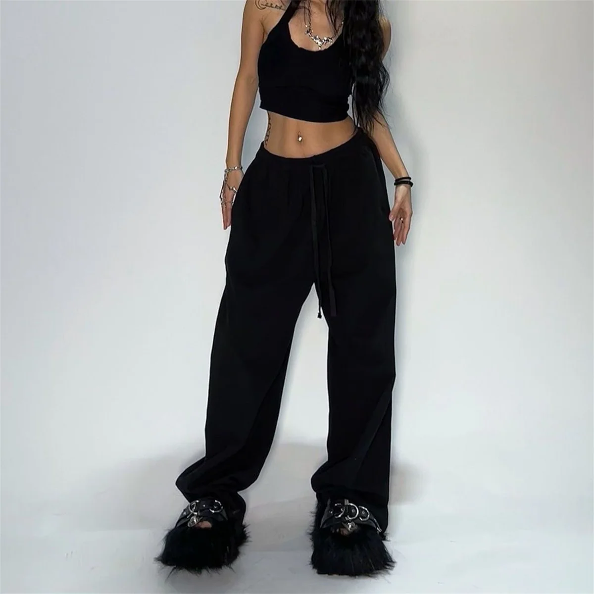 Women American Vintage Baggy Pants Y2K Hip Hop Joggers Oversized Trousers Female Casual Sports Sweatpants Spring Fall Streetwear 2