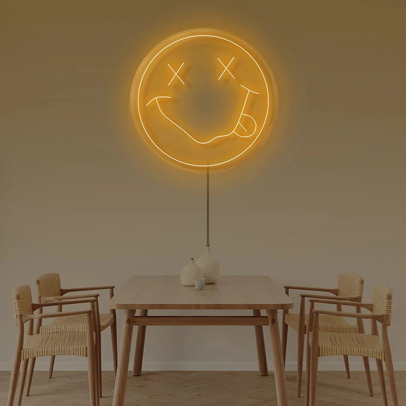 

35cm Led Smile Neon Sign Light Transparent Flex USB Powered Wall Hanging Bedroom Decor for Kid Night Light Sign Gift for Party