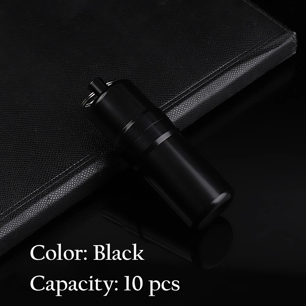 1 pc Metal Cigarette Case with Keychain Portable Mini Waterproof Cigarette Box for Outdoor Travel Silver Tobacco Case 6
