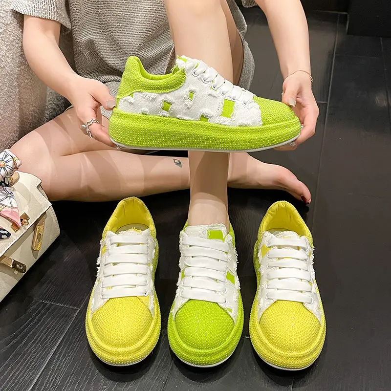New Fashion Hot Diamond Casual Shoes Comfortable Thick Sole Dad Shoes