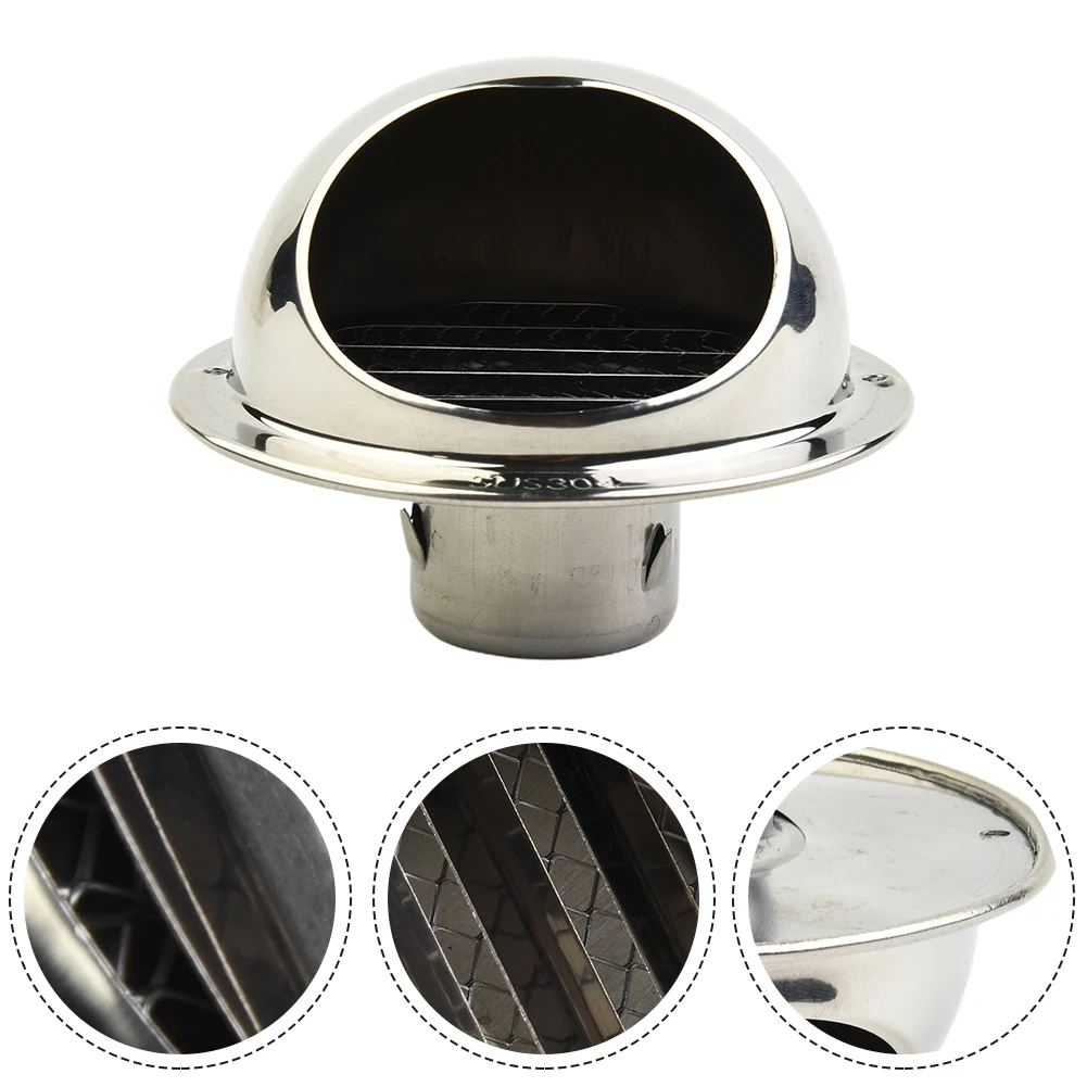 

Round Vent Outlet Air Vent Grille Durable Exhaust Fans Practical Stainless Steel Bull Nose Wall Vent Pest Control