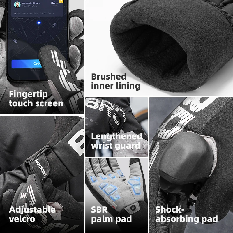 ROCKBROS Touch Screen Waterproof Thermal Cycling Gloves