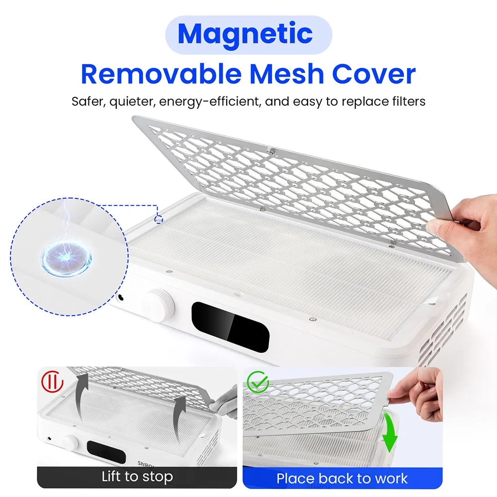 Professional Turbo Vacuum Cleaner Brushless Motor Turbo Nail Vacuum Cleaner Double Turbine Improve Nail Art Efficiency